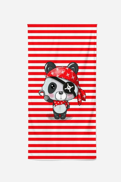 MoveBeach Panda Desenli Çocuk Plaj Havlusu, Banyo Havlusu - 2