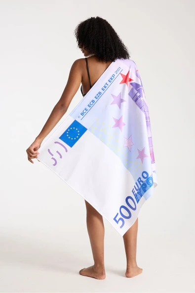 MoveBeach Euro Desenli Plaj Havlusu, Banyo Havlusu 80x150cm - 6