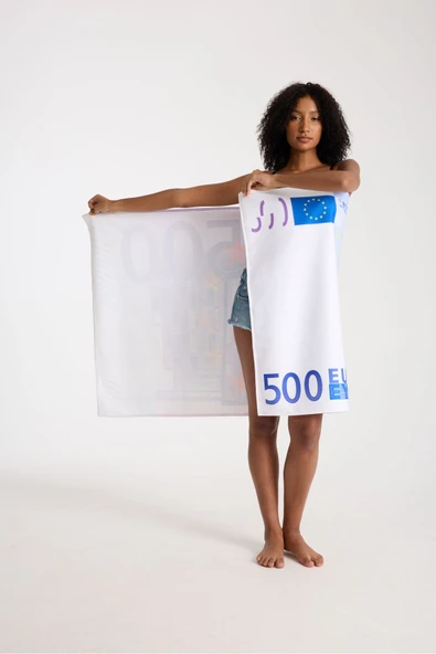 MoveBeach Euro Desenli Plaj Havlusu, Banyo Havlusu 80x150cm - 5