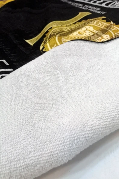 MoveBeach Siyah Dolar Desenli Plaj Havlusu, Banyo Havlusu - 5