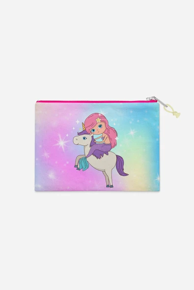MoveBeach Unicorn Desenli Çok Amaçlı Portföy & Clutch Çanta - 2