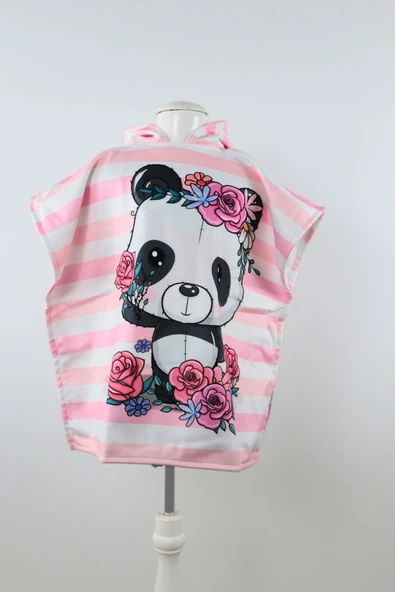 MoveBeach Çocuk Bornoz Havlu Panço Plaj Havlusu - Resim 2