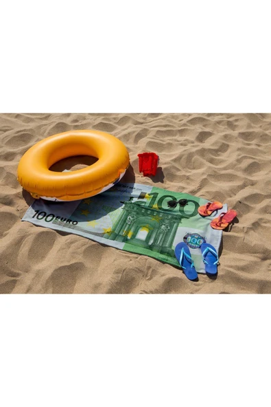 MoveBeach Euro Desenli Plaj Havlusu, Banyo Havlusu 80x150cm - Resim 6