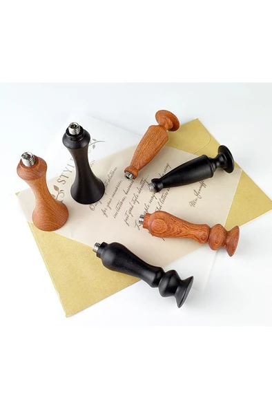 Ahşap Mum Mühür Sapı Gül Ağacı G26 Tasarımı Özel Seri M8 Dişli - Resim 5