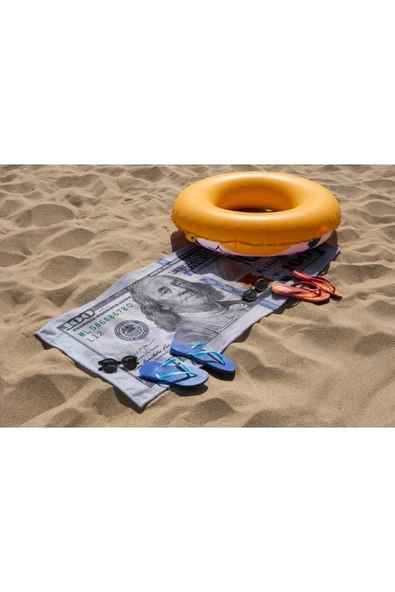 MoveBeach Dolar Desenli Plaj Havlusu, Banyo Havlusu - 5