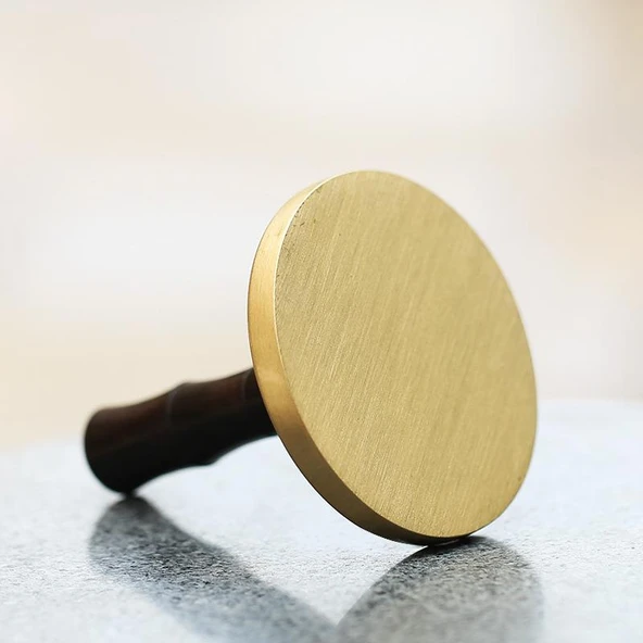 Mühür Mumu Pirinç Damga 50mm 3D Lotus Desen B + Sandal Ağacı Sap - Resim 2