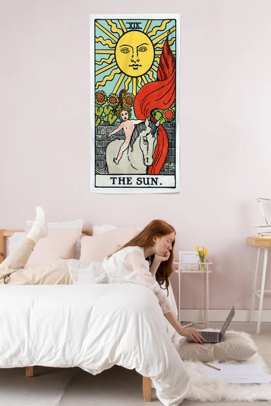 move home Desenli kumaş duvar örtüsü,duvar halısı - 3