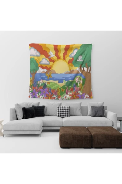 move home Desenli Kumaş Duvar Örtüsü,duvar Halısı - 3