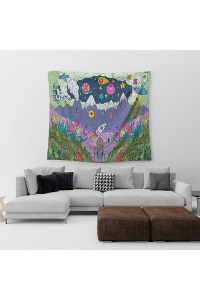 move home Desenli Kumaş Duvar Örtüsü,duvar Halısı - 2