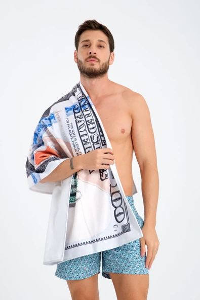 MoveBeach Dolar Desenli Plaj Havlusu, Banyo Havlusu - 2