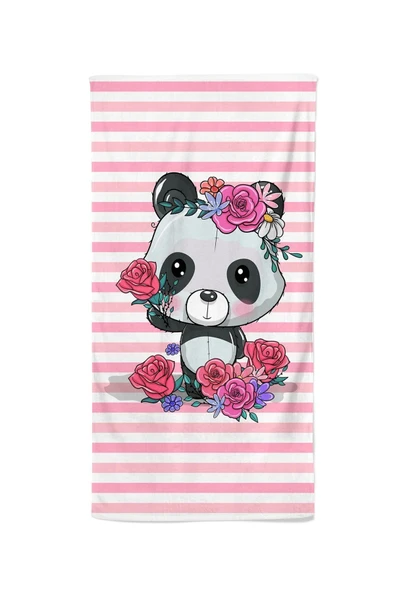 MoveBeach Panda Desenli Çocuk Plaj Havlusu, Banyo Havlusu - 2