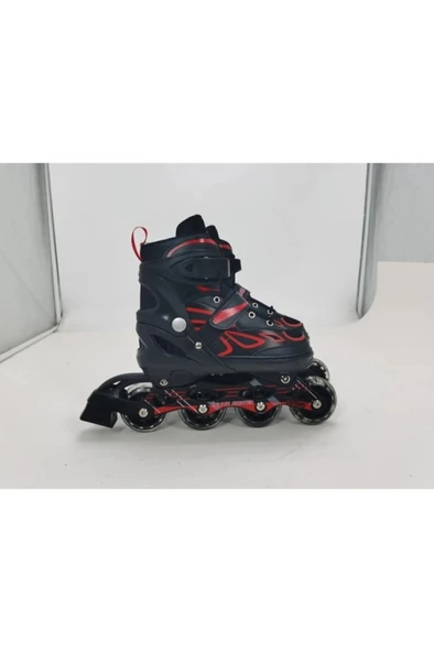 Kırmızı Silikon Tekerli Ayarlanabilir Işıklı Paten S 31-34 HP7128 - 2