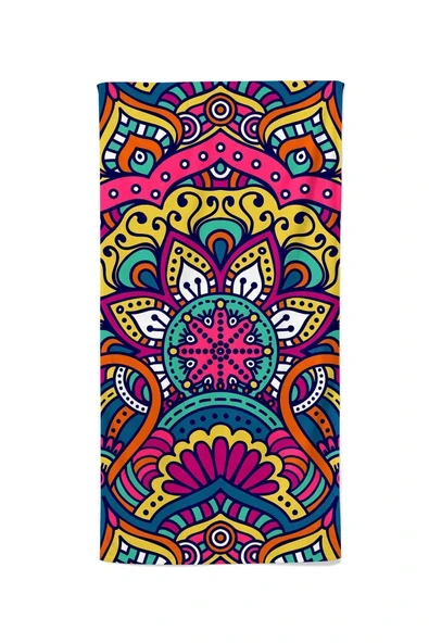 MoveBeach Mandala Desenli Plaj Havlusu , Banyo Havlusu - 2