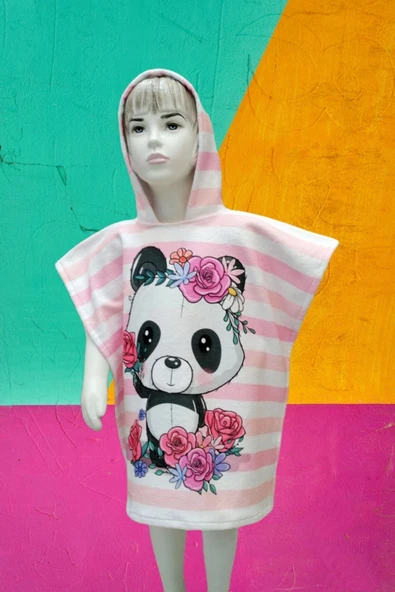 MoveBeach Çocuk Bornoz Havlu Panço Plaj Havlusu ürün görseli