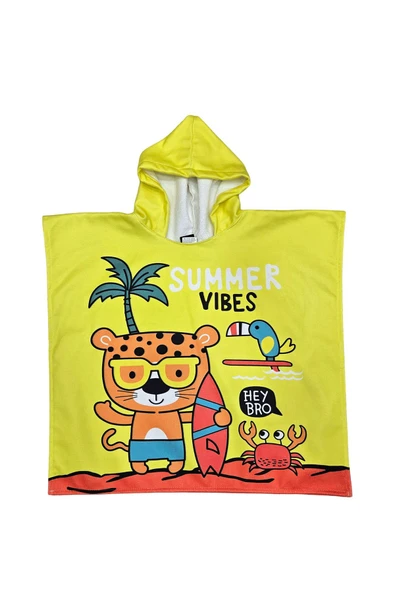 MoveBeach Desenli Çocuk Panço Plaj Havlusu - 2