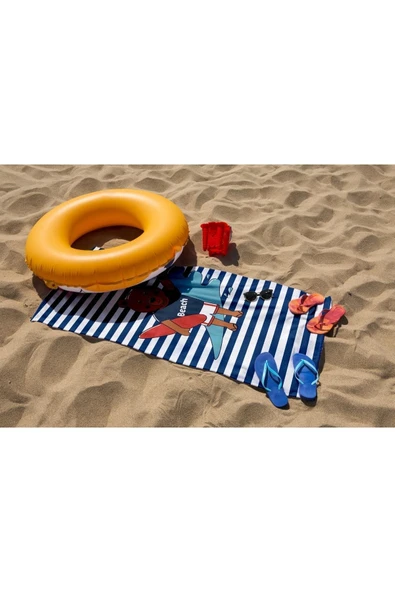 MoveBeach Desenli Çocuk Plaj Havlusu, Banyo Havlusu - 4