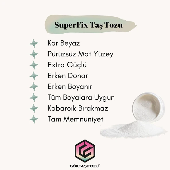 SUPERFIX TAŞ TOZU HOBİ HARCI OBJE MUMLUK HEYKEL SAKSI TEPSİ YAPIMI İÇİN KAR BEYAZ DÖKÜM TOZU 5 KG - 2