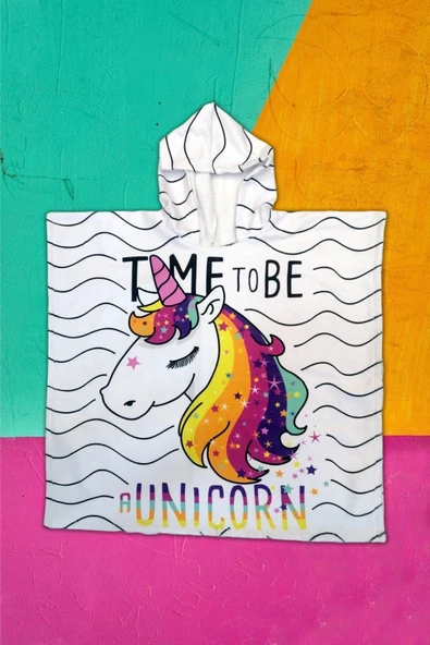 MoveBeach Çocuk Bornoz Havlu Panço Plaj Havlusu