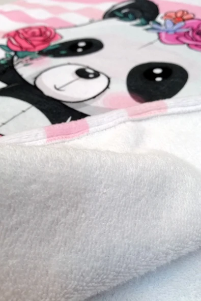 MoveBeach Panda Desenli Çocuk Plaj Havlusu, Banyo Havlusu - 3