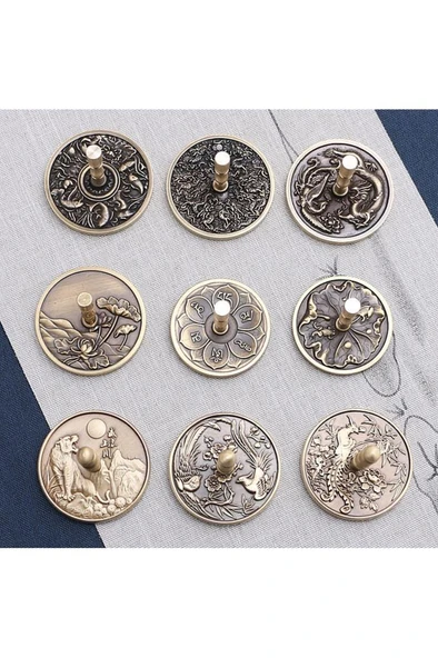 Mühür Mumu Pirinç Damga 50mm 3D Su Zambağı A Desen Pirinç Saplı - 7