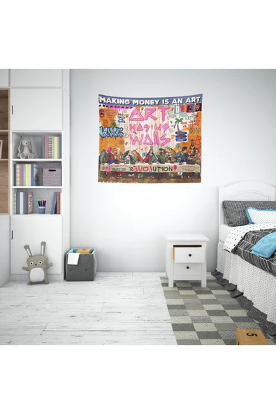 move home Desenli kumaş duvar örtüsü,duvar halısı - 6