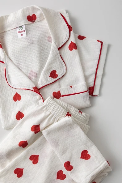 Uzun Kol Gömlek Yaka Kadın Pinterest Pijama Takımı - Mevsimlik Kadın Pijama- Geniş Beden Aralığı - 12