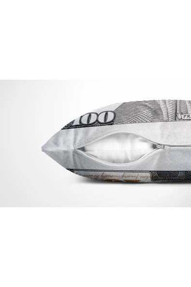 move home Dekoratif Kırlent Çift Taraf Dolar Desenli 30x50cm Içi Dolgulu - 4