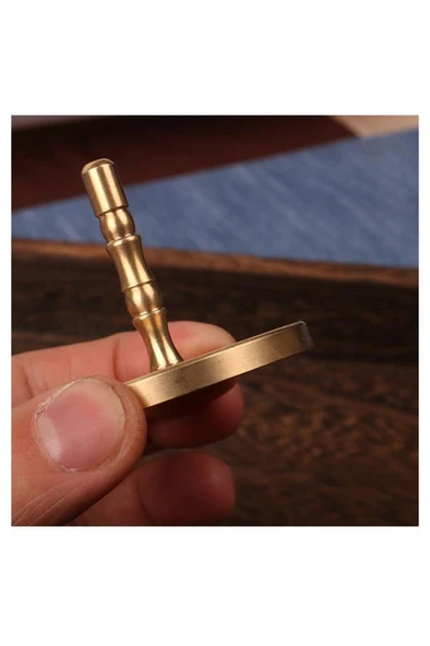 Mühür Mumu Pirinç Damga 50mm 3D Su Zambağı B Desen Pirinç Saplı - 2