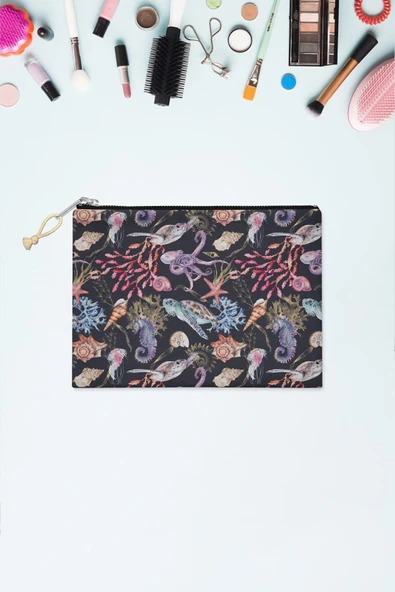 MoveBeach Çok Amaçlı Kullanıma Uygun Desenli Makyaj Çantası