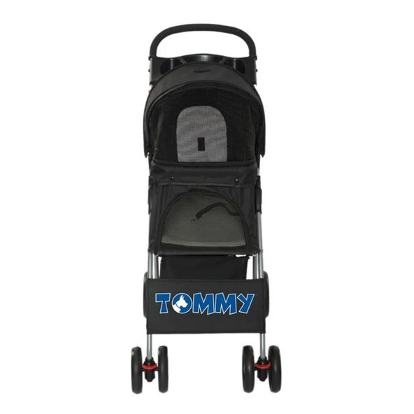 Tommy Evcil Hayvan Arabası Siyah 80.5x45.5x101 Max 15 Kg - 1