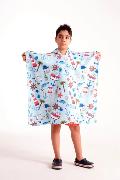 MoveBeach Çocuk Bornoz Havlu Panço - Resim 2