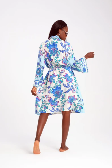 MoveBeach Desenli kaftan kimono & pareo kısa boy - 3