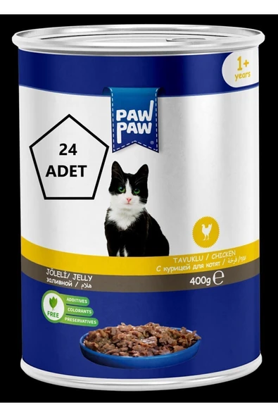 paw paw Tavuklu Yetişkin Kedi Konserve 400gr 24'lü