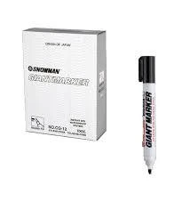 SNOWMAN KESİK UÇ PERMANT MARK SİYAH KLİPS KAPAK 12 ADET - 2