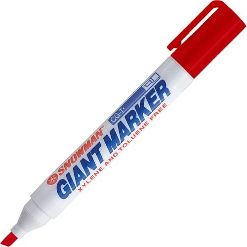 SNOWMAN KESİK UÇ PERMANT MARK KIRMZI KLİPS KAPAK 12 ADET