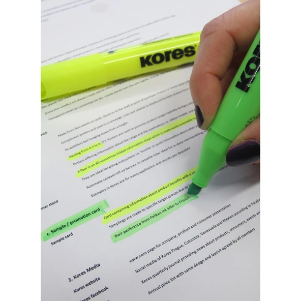 KORES FOSFORLU KALEM HIGH LINER PLUS 4 LÜ SET - 4