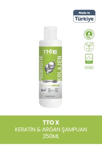 TTO-X Prebiyotik & Kolajen Keratin ve Argan 250ml  ( Cocamidopropyl,Butyrospermum,Niacinamide,)