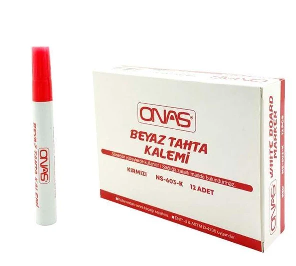 ONAS TAHTA KALEMİ KIRMIZI NS-603K 12 ADET