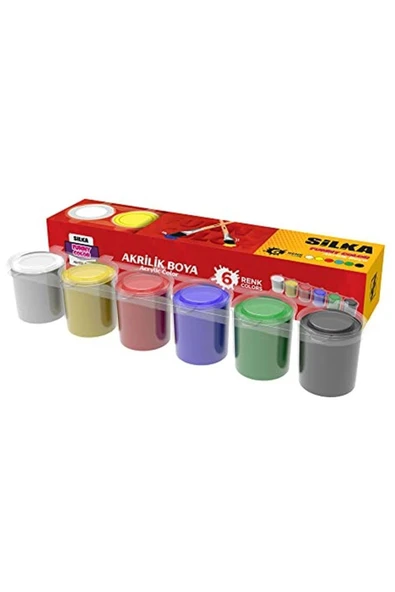 SİLKA AKRİLİK BOYA 6 LI RENK