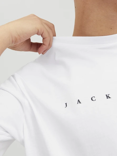 JACK JONES Yazılı Erkek Tişört 12234746 - Resim 4