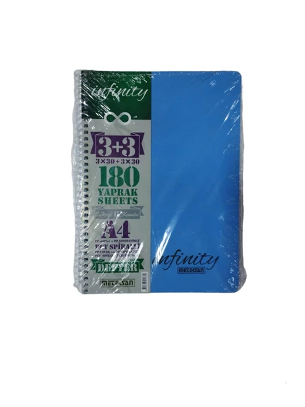 METEKSAN A4 İNFİNİTY SPİRALLİ PP KAPAK 180 YP 3+3