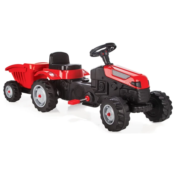 PİLSAN TRAKTÖR RÖMORKLU PEDALLI KIRMIZI PLS-40