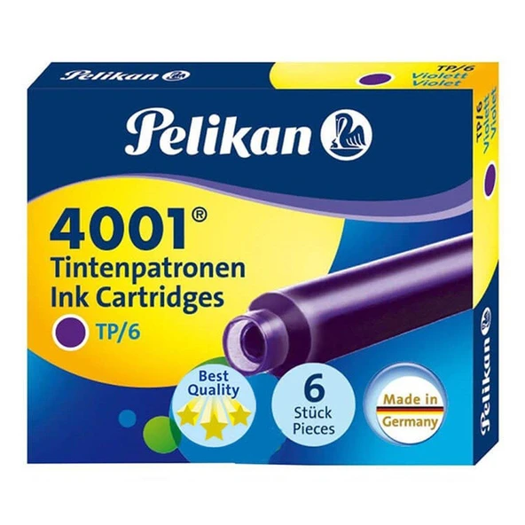 PELİKAN DOLMAKALEM KARTUŞU 4001 KÜÇÜK SİYAH 6 LI