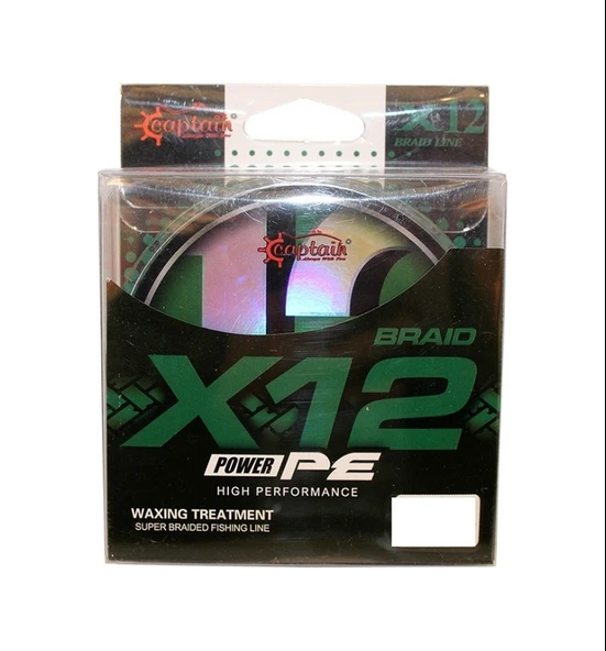 Captain X12 Power Pe İp Misina 0,14mm 150mt Dark Green - 2