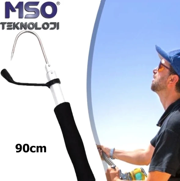 MSO Olta Balıkçılık Alüminyum & Paslanmaz Çelik Teleskopik Kakıç 90 CM