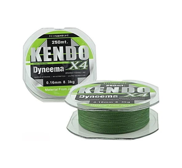 Kendo Dyneema 4 Örgü İp Misina 120 M - Yeşil Kalınlık - 0.08 MM