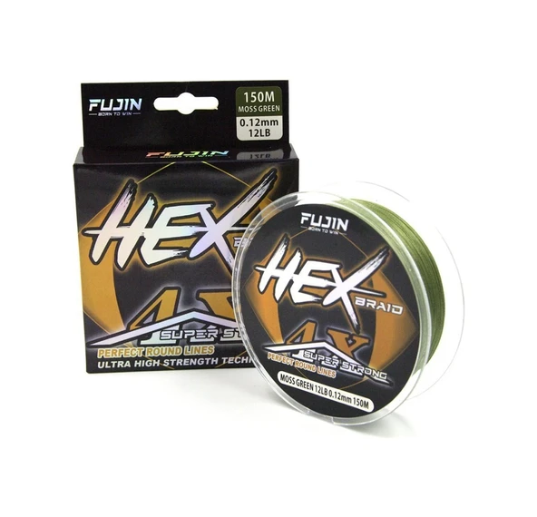 Fujin Hex Braid 4X 150Mt Moss Green Pe Ip Misina (483654909)-0,12 Mm ürün görseli