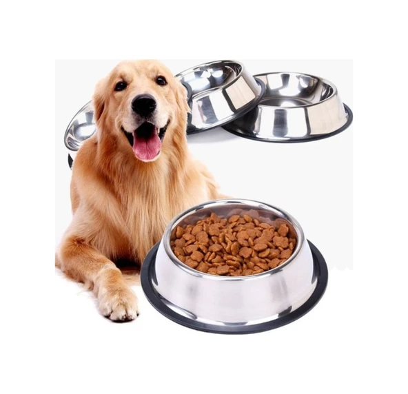 Evcil Hayvan Kedi Köpek için Paslanmaz Çelik Mama Kabı 22CM - 2
