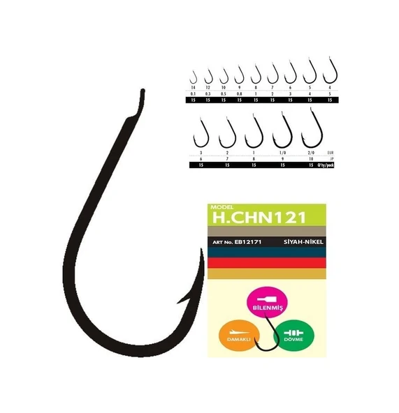 Hayabusa Hchn 121 Olta İğnesi Black Nikel No : 2 ürün görseli