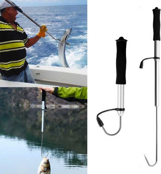 MSO Olta Balıkçılık Alüminyum & Paslanmaz Çelik Teleskopik Kakıç 60 CM - Resim 8